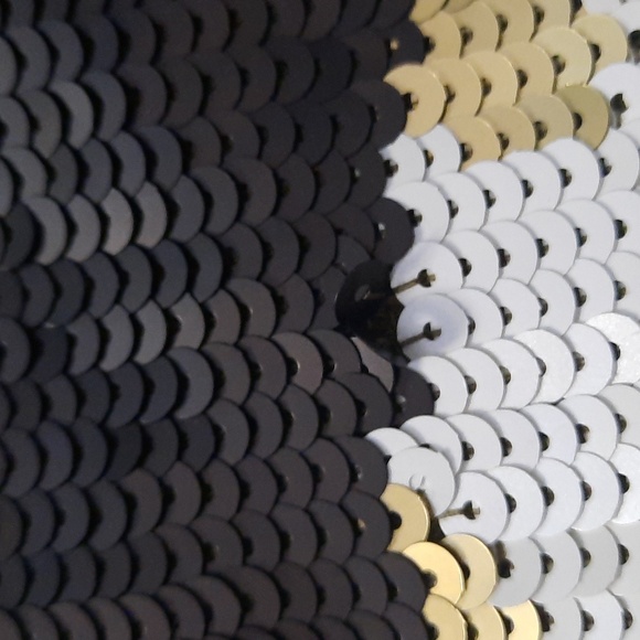 Michael Kors Green Gold White Raglan Sequin Camo Print Sweatshirt Sweater Size S - Picture 10 of 11